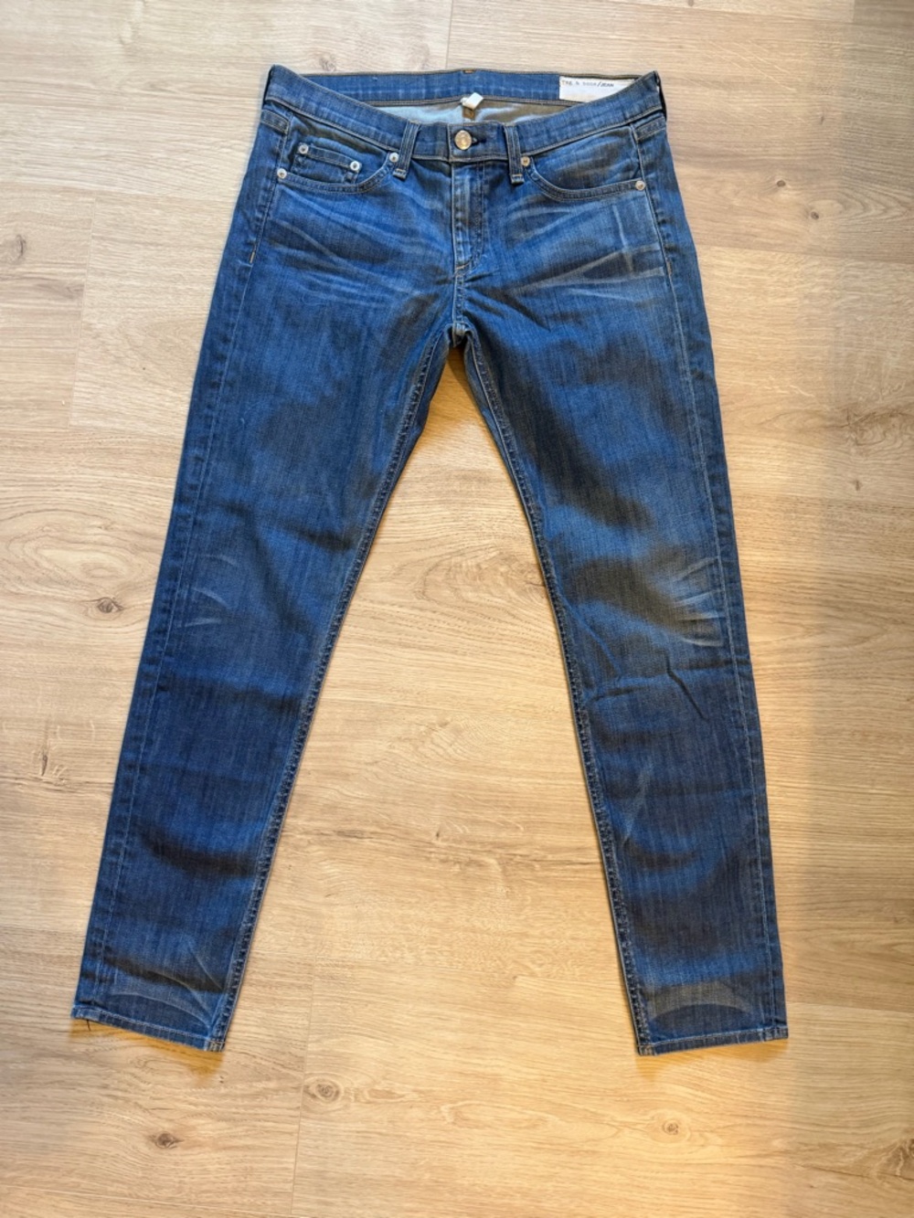 Rag & Bone Women's Dre Low-Rise Slim Boyfriend Jeans Size 27 Medium Dark Wash - Picture 6 of 12